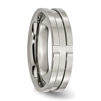Titanium Polished 6mm Grooved Band view 5