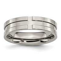 Titanium Polished 6mm Grooved Band view 1