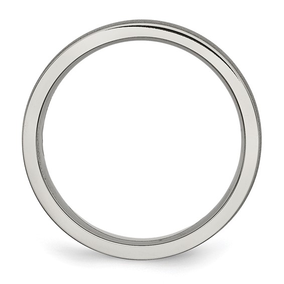 Chisel Titanium Brushed Center 6mm Ridged Edge Band