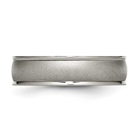 Chisel Titanium Brushed Center 6mm Ridged Edge Band view 3