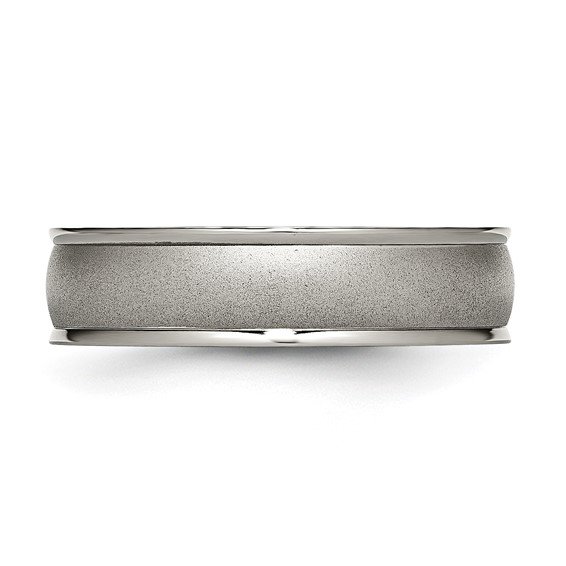 Chisel Titanium Brushed Center 6mm Ridged Edge Band
