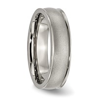 Chisel Titanium Brushed Center 6mm Ridged Edge Band view 4