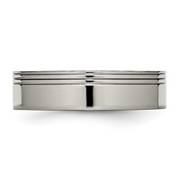 Titanium Grooved 6mm Polished Band view 3