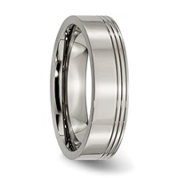 Titanium Grooved 6mm Polished Band view 4