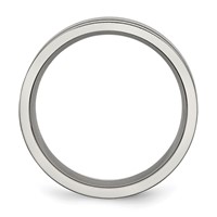 Titanium Brushed Band with Black Rubber 7mm Flat view 2