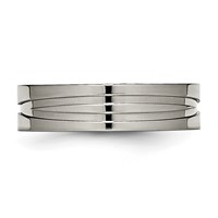 Titanium Polished 6mm Grooved Band view 3