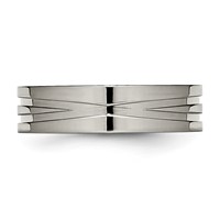Titanium Polished 6mm Grooved Band view 4