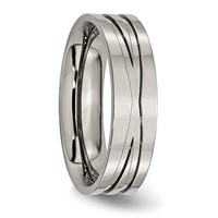 Titanium Polished 6mm Grooved Band view 5