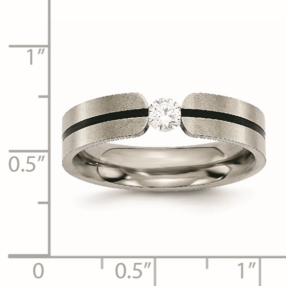 Titanium Brushed Black IP-plated 1/2ct Diamond 6mm Band
