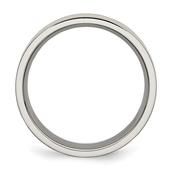 Chisel Titanium Polished Yellow IP-plated 7mm Grooved Band