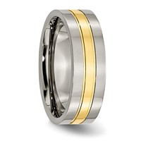 Chisel Titanium Polished Yellow IP-plated 7mm Grooved Band view 4
