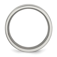 Chisel Titanium Polished Band with Black Carbon Fiber Inlay Flat 8mm view 2