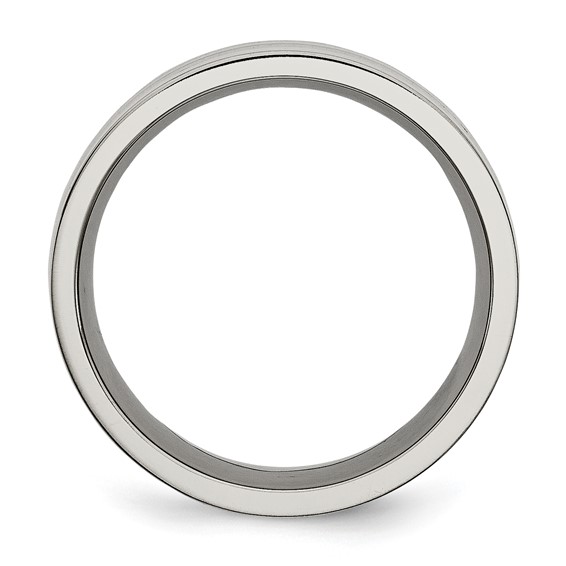 Chisel Titanium Polished with Black Carbon Fiber Inlay Flat 8mm Band