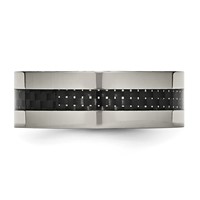 Chisel Titanium Polished Band with Black Carbon Fiber Inlay Flat 8mm view 3
