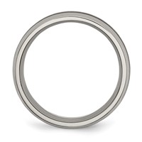 Chisel Titanium Polished Band with Black Carbon Fiber Inlay 8mm view 2