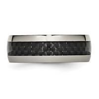 Chisel Titanium Polished Band with Black Carbon Fiber Inlay 8mm view 3