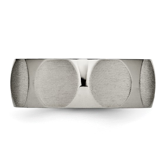 Titanium Faceted 8mm Satin Band