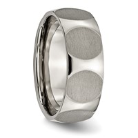 Titanium Faceted 8mm Satin Band view 4