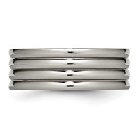 Titanium Grooved 8mm Polished Band view 3
