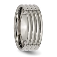 Titanium Grooved 8mm Polished Band view 4