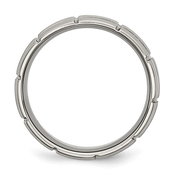 Titanium Brushed Center 8mm Grooved Band