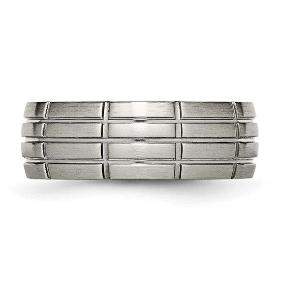 Titanium Brushed Center 8mm Grooved Band