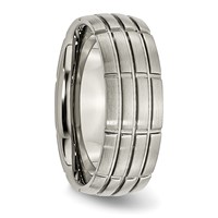 Titanium Brushed Center 8mm Grooved Band view 4