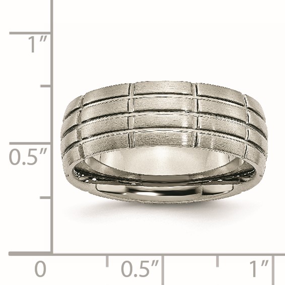 Titanium Brushed Center 8mm Grooved Band