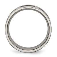 Chisel Titanium Brushed Band with Black Rubber 8mm Flat view 2