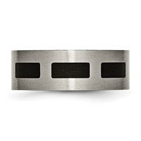 Chisel Titanium Brushed Band with Black Rubber 8mm Flat view 4