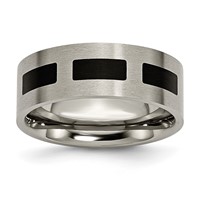 Chisel Titanium Brushed Band with Black Rubber 8mm Flat view 1