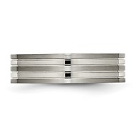 Chisel Titanium Brushed and Polished 6mm Grooved Band view 3