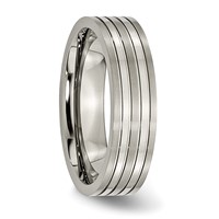 Chisel Titanium Brushed and Polished 6mm Grooved Band view 4