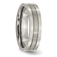 Chisel Titanium Brushed and Polished 6mm Grooved Band view 4