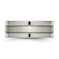 Chisel Titanium Brushed Center 8mm Grooved Band view 3