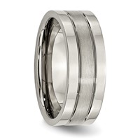 Chisel Titanium Brushed Center 8mm Grooved Band view 4