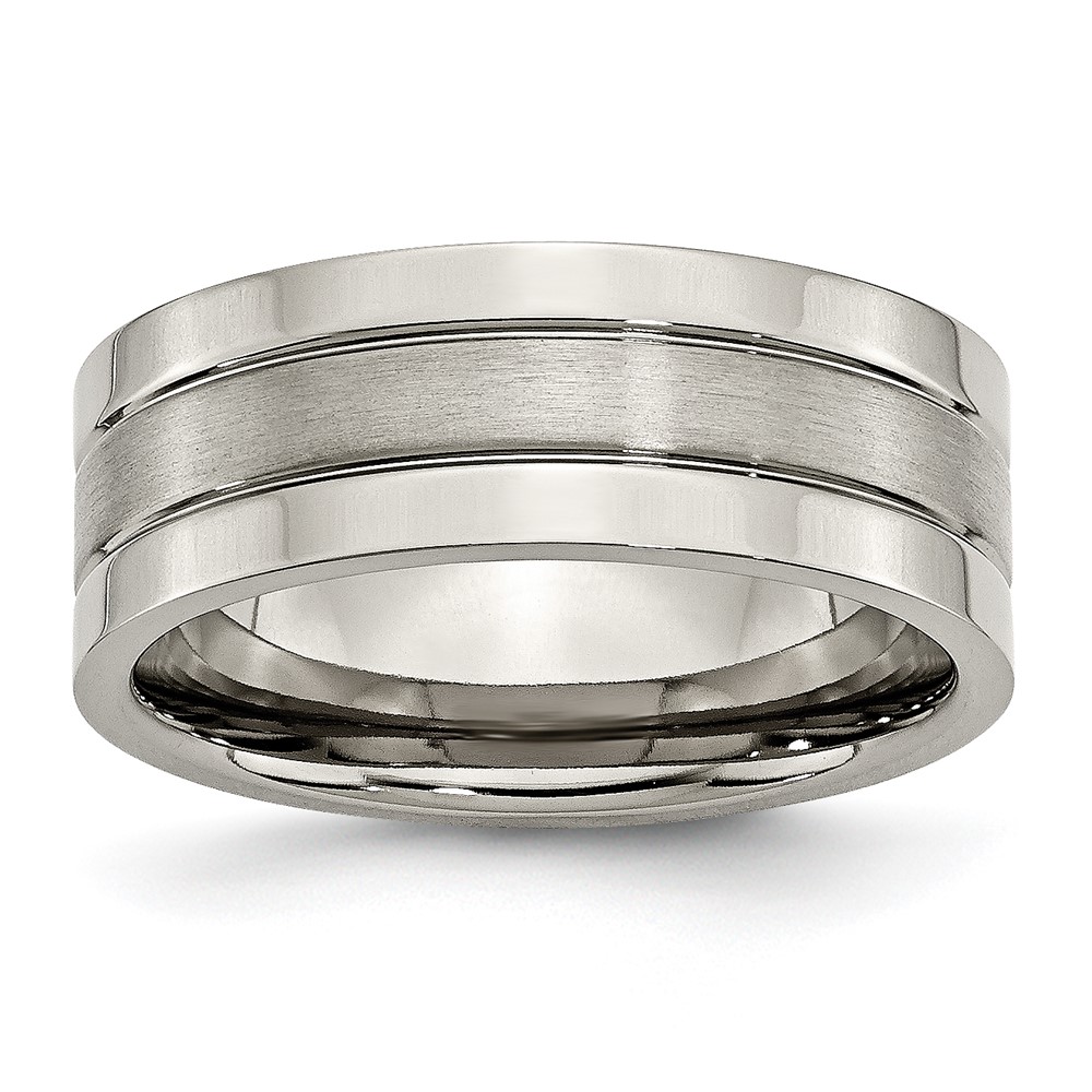 Titanium Brushed Center 8mm Grooved Band