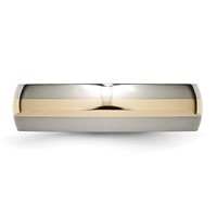 Chisel Titanium Polished Band with 14K Gold Inlay 6mm view 3