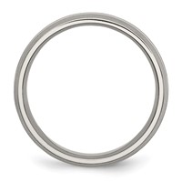 Chisel Titanium Brushed and Polished 6mm Grooved Band view 2