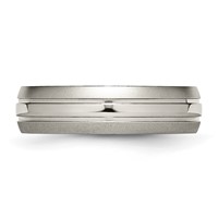 Chisel Titanium Brushed and Polished 6mm Grooved Band view 3