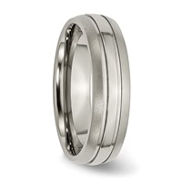 Chisel Titanium Brushed and Polished 6mm Grooved Band view 4