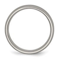 Chisel Titanium Brushed and Polished 8mm Grooved Band view 2