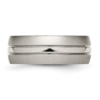 Chisel Titanium Brushed and Polished 8mm Grooved Band view 3