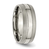 Chisel Titanium Brushed and Polished 8mm Grooved Band view 4