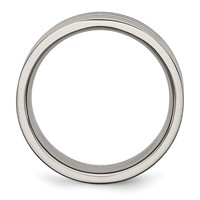 Chisel Titanium Polished Black Enamel Striped 8mm Flat Band view 2