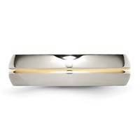 Chisel Titanium Polished Yellow IP-plated 6mm Grooved Band view 3
