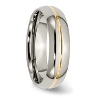 Chisel Titanium Polished Yellow IP-plated 6mm Grooved Band view 4