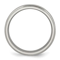 Chisel Titanium Brushed Center 6mm Ridged Edge Band view 2