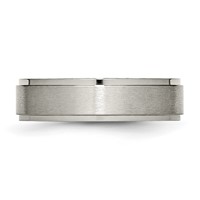 Chisel Titanium Brushed Center 6mm Ridged Edge Band view 3