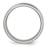 Chisel Titanium Brushed Center 7mm Ridged Edge Band view 2